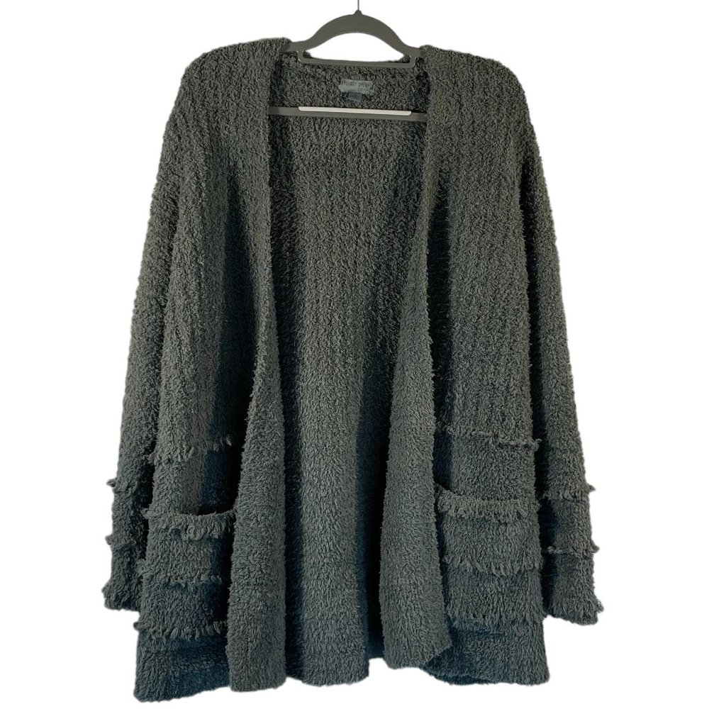 Barefoot Dreams Oversized Green Chunky  Cozy Chic Cardigan Size 1X
